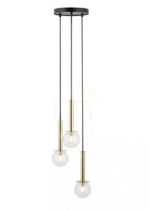 Sigma DAISY 3-Light Gold Transparent Glass Pendant Lamp 40758 0 Sigma DAISY 3-Light Gold Transparent Glass Pendant Lamp 40758 small 0