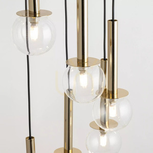 Sigma DAISY 5-light gold transparent glass pendant lamp 40759 1 Sigma DAISY 5-light gold transparent glass pendant lamp 40759 small 1