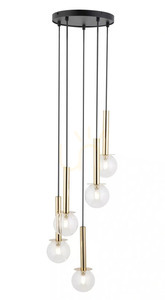 Sigma DAISY 5-light gold transparent glass pendant lamp 40759 0 Sigma DAISY 5-light gold transparent glass pendant lamp 40759 small 0