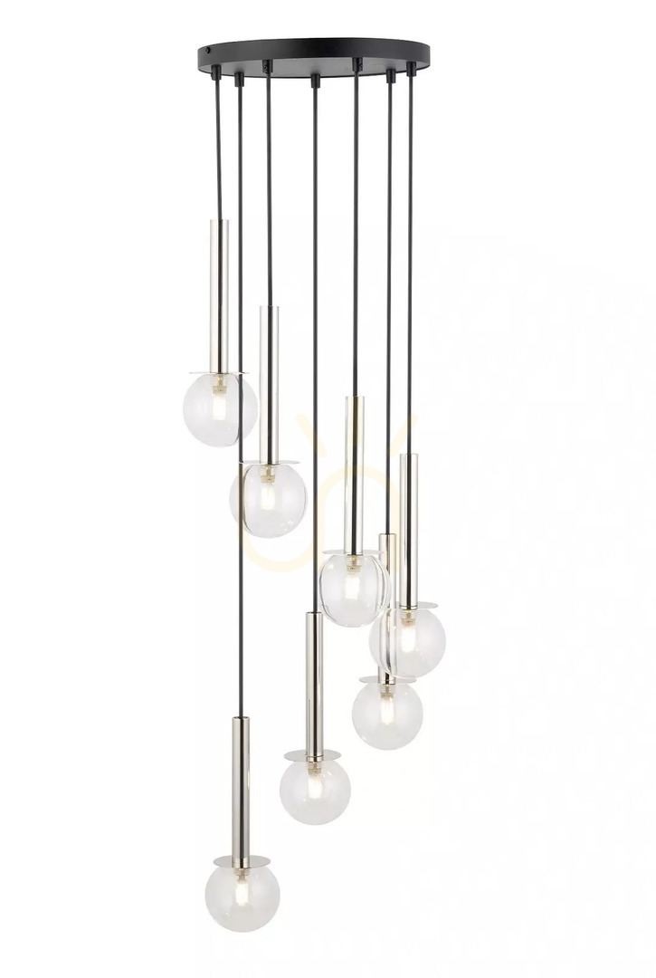 Check Sigma DAISY 7-Light Black Silver Glass Pendant Lamp 40754 Sigma DAISY 7-Light Black Silver Glass Pendant Lamp 40754