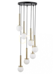 Sigma DAISY 7-Light Gold White Glass Pendant Lamp 40772 0 Sigma DAISY 7-Light Gold White Glass Pendant Lamp 40772 small 0