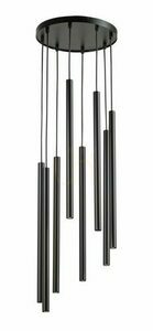 Pendant light Sigma Sopel 8 black painted steel 30 cm SKU 33628 small 0