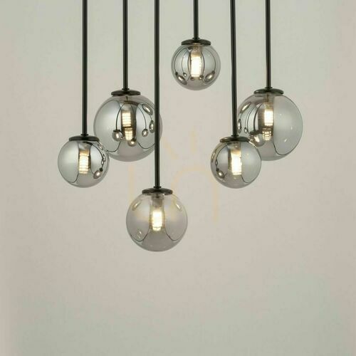 Check Plafond Sigma Tulia 6 Black Grey Glass 12W G9 33498