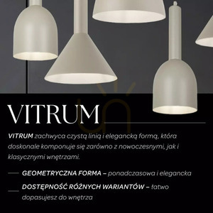 Pendant Light Sigma VITRUM M Grey Beige Metal E27 30 cm 40805 small 3