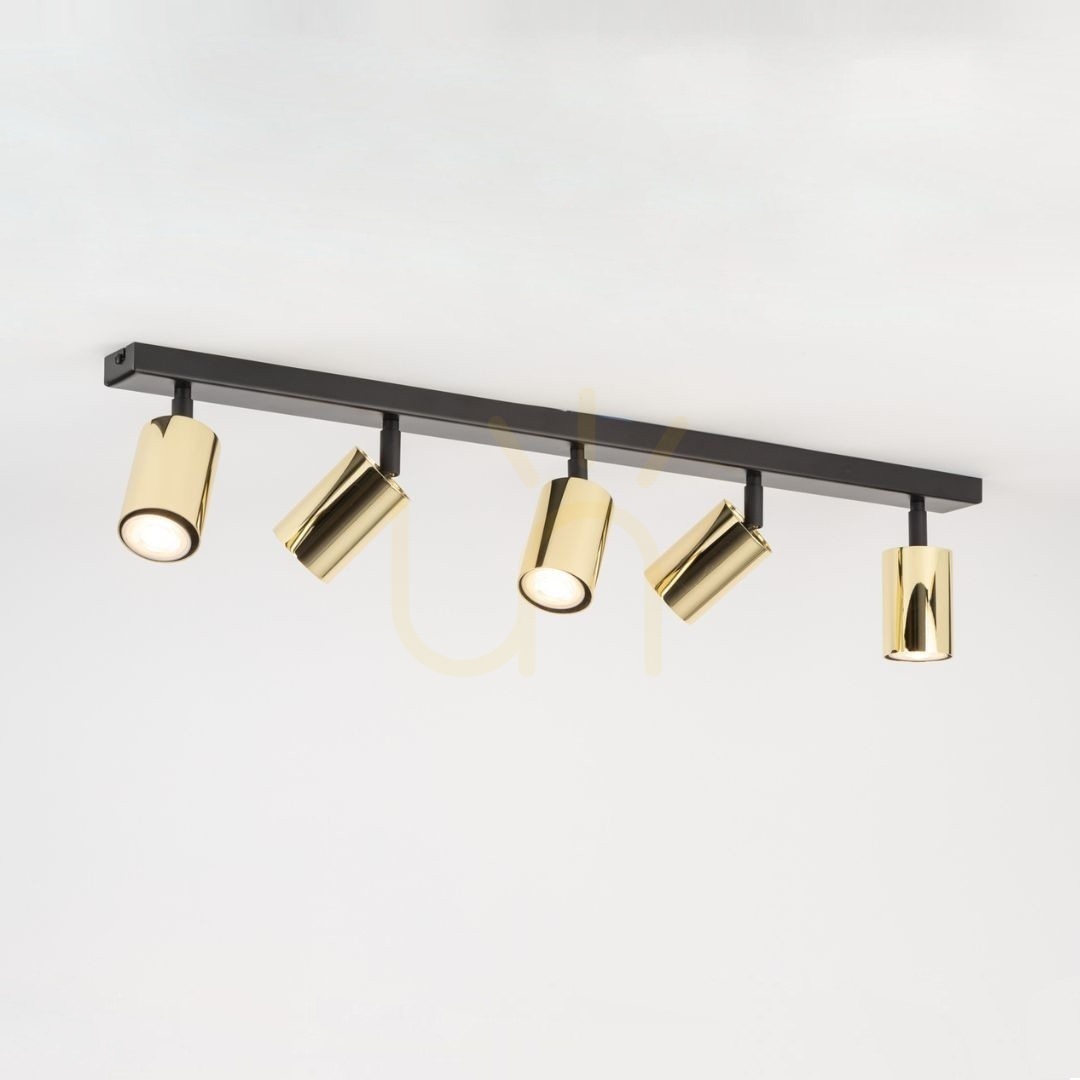 View Plafond Sigma Zoom 5 Black Brass GU10 80 cm 33600 Plafond Sigma Zoom 5 Black Brass GU10 80 cm 33600