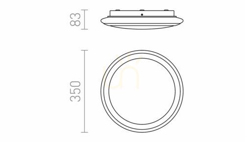 Check Plafond Rendl Area Led Ceiling Opal Glass/Chrome 230 V 24 W Ip44 3000 K