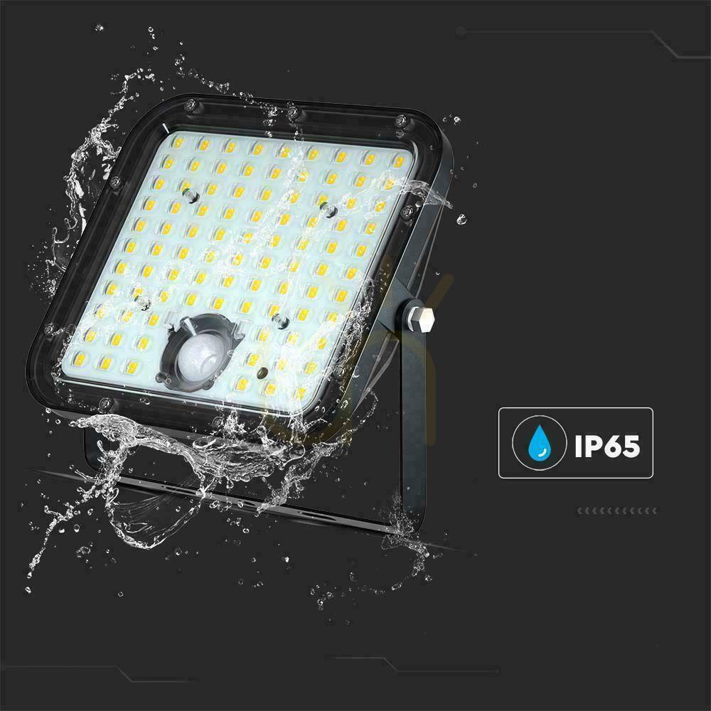 View LED solar floodlight V-TAC 30W remote control auto timer motion sensor IP65 CCT VT-432CCT 4800lm LED solar floodlight V-TAC 30W remote control auto timer motion sensor IP65 CCT VT-432CCT 4800lm