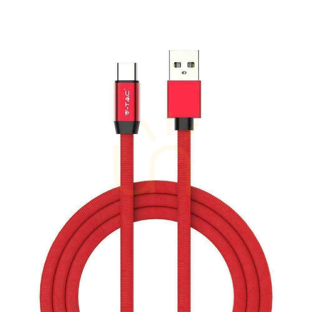 V-TAC USB cable type C 1M red gold series VT-5342