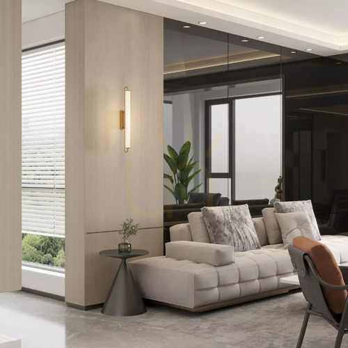Check Margetia L LED wall lamp IP 44 gold WL0126-L