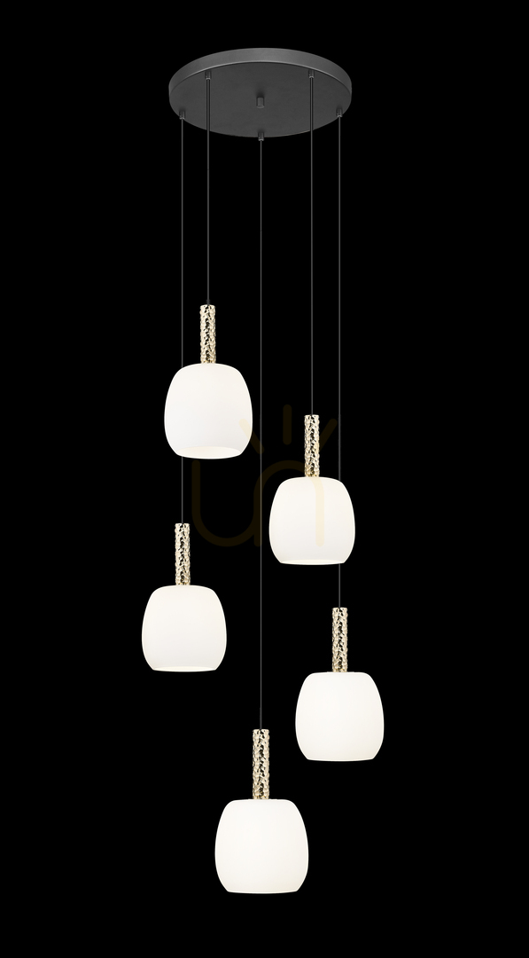 View CALVO P0076-05G-P7AA Pendant Lamp Black 5xG9. CALVO P0076-05G-P7AA Pendant Lamp Black 5xG9.
