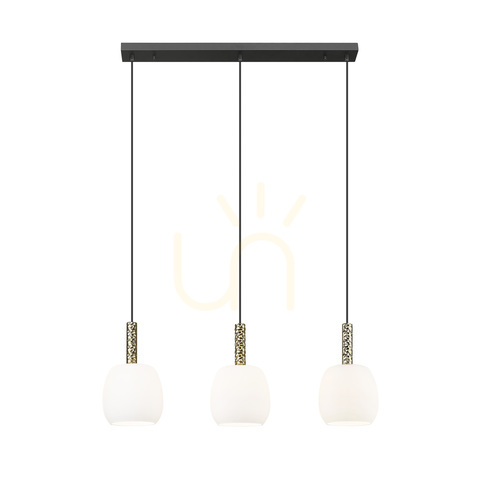 Check CALVO P0076-03Q-P7AA Pendant Lamp Black 3xG9.