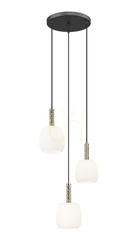 Check CALVO P0076-03A-P7AA Pendant Lamp Black 3xG9.