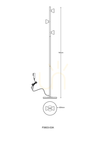 Check Floor Lamp BOSTON F0603-03A-F7B1 Zuma Line 3xLED 18W 3000K 1650lm Gold and Black 160 cm