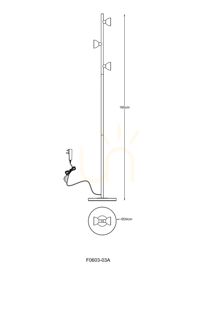 View BOSTON Floor Lamp F0603-03A-F7B1 Gold 3xLED. BOSTON Floor Lamp F0603-03A-F7B1 Gold 3xLED.
