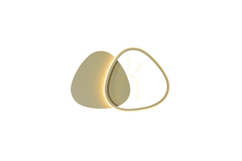 Check Zuma Line HURON 250015WM-BE LED 12 W Wall Lamp, Beige and Gold