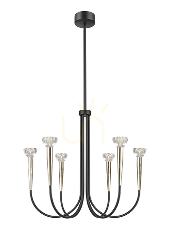 Check BOSTON P0603-06F-SDB1 Pendant Lamp Black 6xLED.
