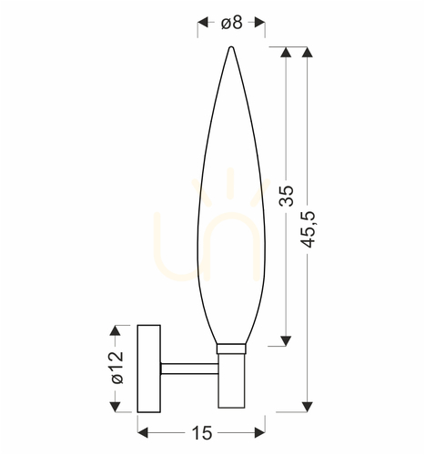Check NORDIC copper wall lamp G9 5W CANDELLUX 21-55163