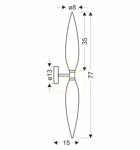 Check NORDIC wall lamp gold G9 5W CANDELLUX 22-55200