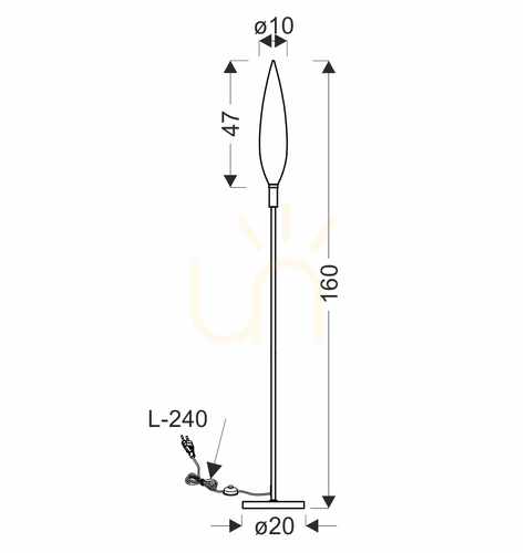 Check NORDIC floor lamp brown G9 5W CANDELLUX 51-51240