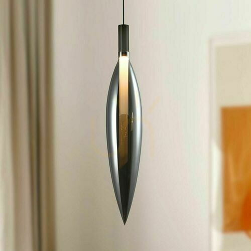 Check Candellux NORDIC pendant lamp 31-51301, black suspension, grey smoked shade, G9 max 5 W