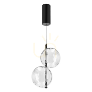 Candellux Studio PLAYA 32-50489 pendant, double clear-glass globe, LED 2 × 10 W 600 lm 3000K, adjustable to 200 cm small 0