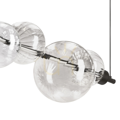 Check Candellux Playa 34-50502 LED pendant light, 4 glass globes, black, 62 cm