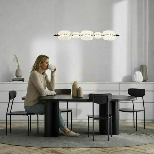 Check Candellux PLAYA black pendant light with clear glass LED 15 W 86 cm 35-50526