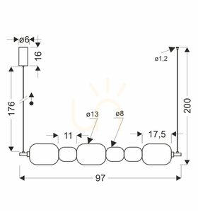 PLAYA transparent LED 17W pendant lamp CANDELLUX 36-50533 small 2