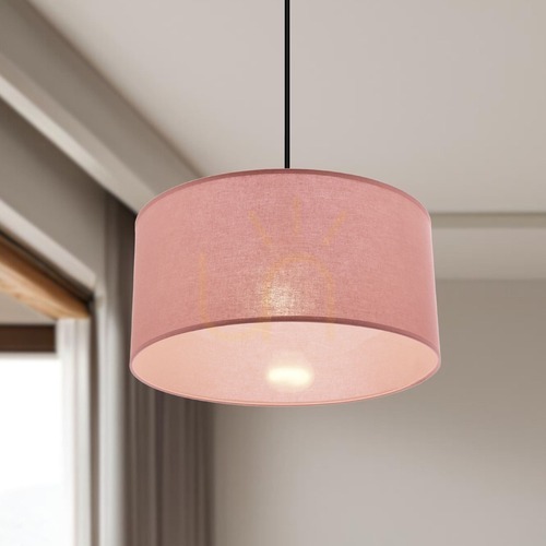 Check Candellux SHANTI 31-38647 pendant light, pale heather-pink shade 40 cm, 1×E27