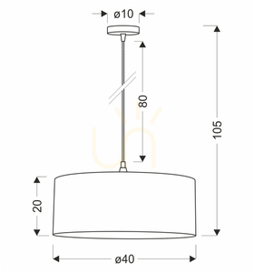Candellux SHANTI 31-38647 pendant light, pale heather-pink shade 40 cm, 1×E27 small 4