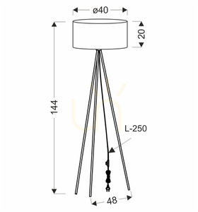 SHANTI floor lamp black E27 40W CANDELLUX 51-38753 small 2