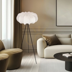 Floor lamp CAFEE’ tripod, cream shade 52 cm E27 40W CANDELLUX 51-42033 small 1