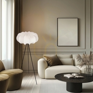 Floor lamp CAFEE’ tripod, cream shade 52 cm E27 40W CANDELLUX 51-42033 small 2