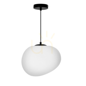 Candellux STONES 31-35141 white and black pendant light, E27, max. 40 W, Ø 30 cm small 0