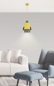 FALUN yellow E27 40W pendant lamp CANDELLUX 50101149 small 1