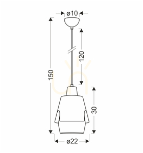 FALUN yellow E27 40W pendant lamp CANDELLUX 50101149 small 4