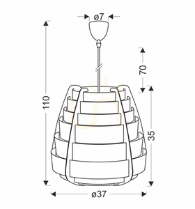 NAGOJA pendant lamp beige E27 40W CANDELLUX 50101038 small 4