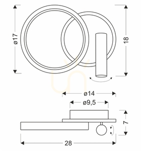 MONET LED 15W wall lamp CANDELLUX 22-43412 small 1