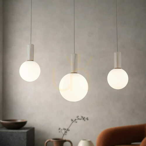 Check Candellux TESTA 33-51110 pendant lamp beige 3x G9 glass globes 85 cm