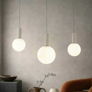 Candellux TESTA 33-51110 pendant lamp beige 3x G9 glass globes 85 cm small 1