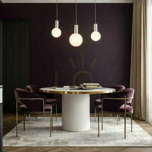 Candellux TESTA 33-51110 pendant lamp beige 3x G9 glass globes 85 cm small 2
