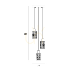 Italux Menfi 3-Light Pendant Lamp Black Amber Glass E27 PND-44236-3-BK-GD 1 Italux Menfi 3-Light Pendant Lamp Black Amber Glass E27 PND-44236-3-BK-GD small 1