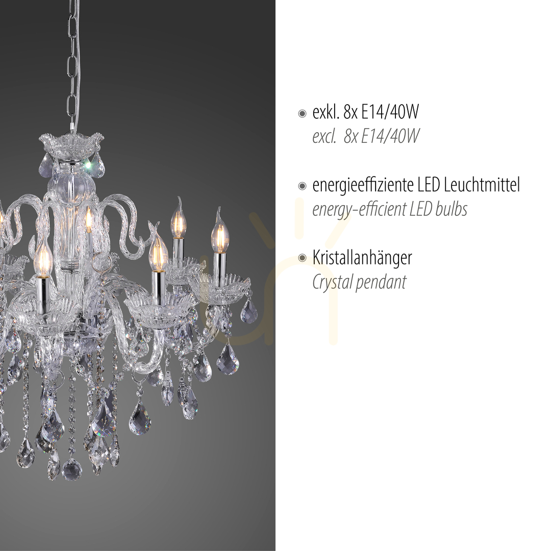 Display GRACIA Pendant Lamp 3081-00 Transparent 8xE14 GRACIA Pendant Lamp 3081-00 Transparent 8xE14