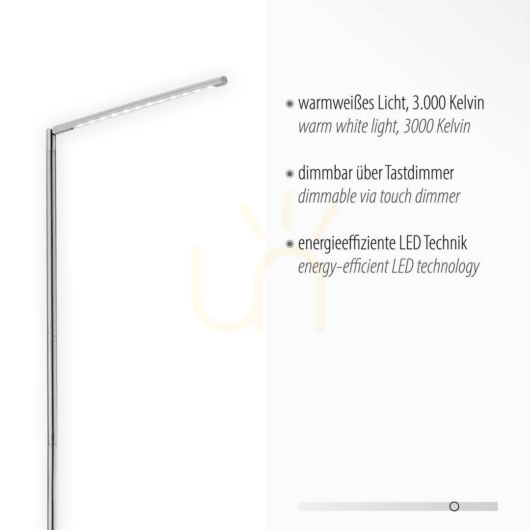 Display DAWDA Floor Lamp 11012-55 Silver 1xLED DAWDA Floor Lamp 11012-55 Silver 1xLED