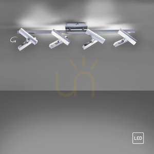 LED ceiling light RICO 11278-55 steel with 8 adjustable heads 16.4 W 3000 K small 10