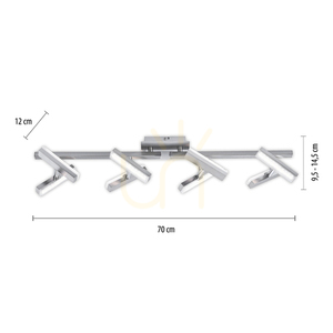 LED ceiling light RICO 11278-55 steel with 8 adjustable heads 16.4 W 3000 K small 7