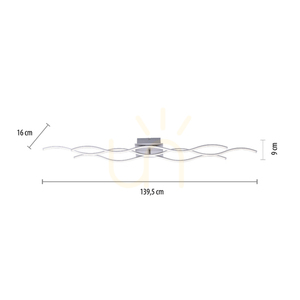 WAVE 15167-55 silver LED ceiling light, 139.5 cm small 6