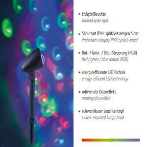DISCO Garden Lamp 19035-18 Black 1xLED small 2