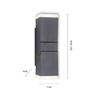 Outdoor wall lamp RYAN 9722-13 Anthracite 2xLED IP54 small 6
