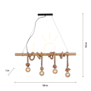 ROPE Pendant Lamp 15483-18 Bronze 4xE27 small 7